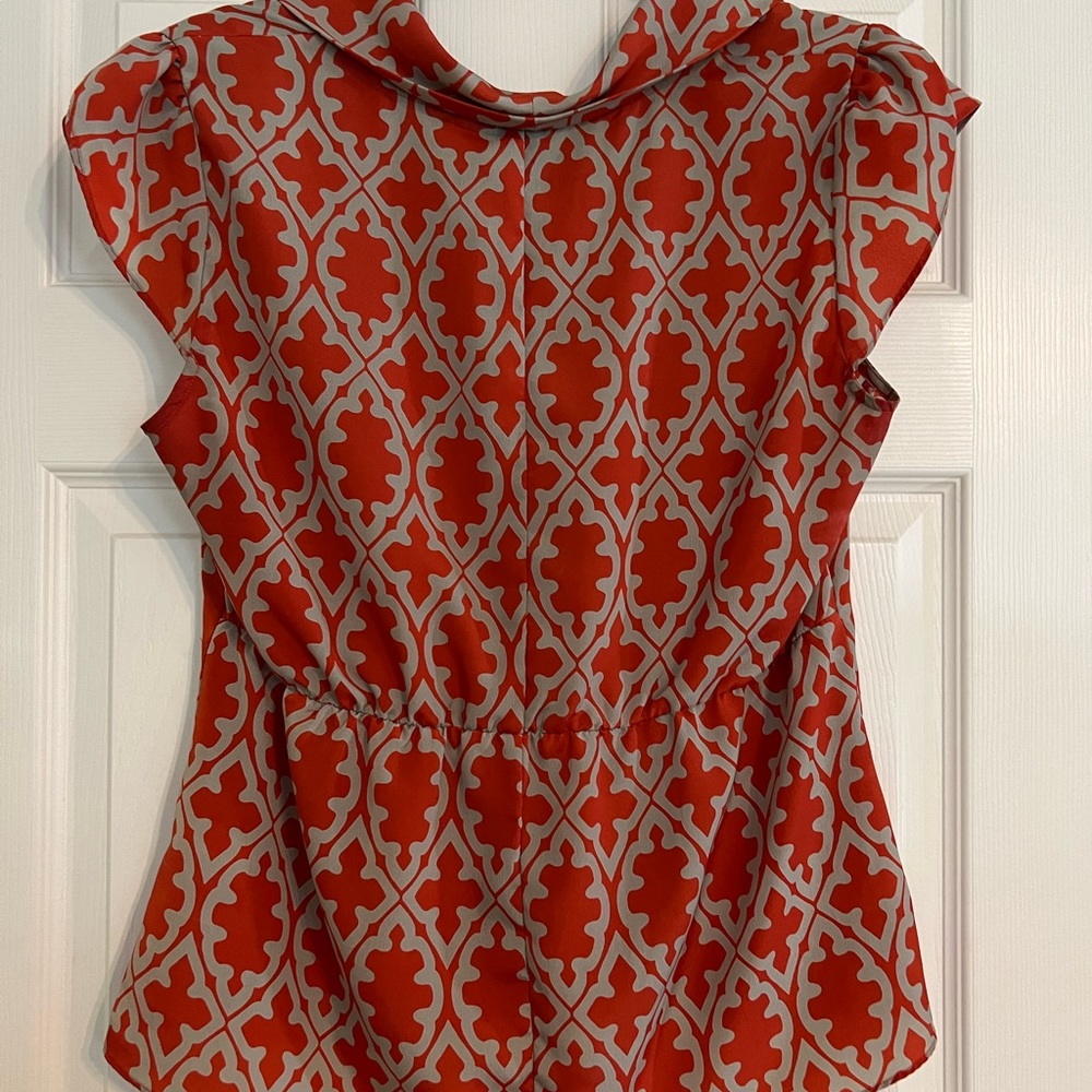Banana Republic, Women’s Petite Large cap sleeve blouse in orange/tan